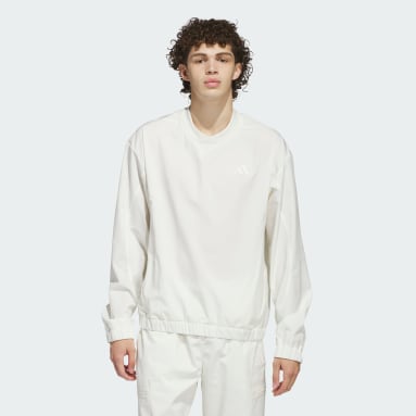 Woven Pullover Crew Sweatshirt