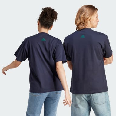 Sportswear สีน้ำเงิน เสื้อยืดพิมพ์ลาย Emblem