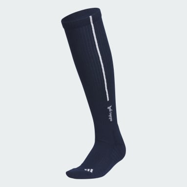 Women Golf Blue Vertical Line Knee Socks