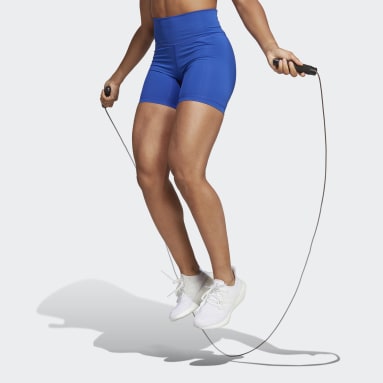 Mallas cortas Optime Hyperbright Training High-Rise Azul Mujer Gimnasio Y Entrenamiento