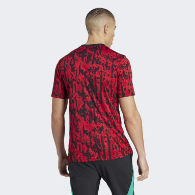 Men Football Red Manchester United Pre-Match Jersey