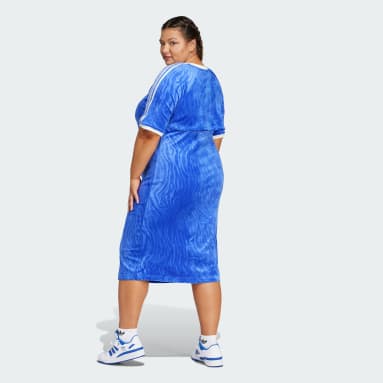 Women's Originals Blue Velour Versatile Dress (Plus Size)