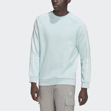 Men's Originals Blue Adicolor Classics 3-Stripes Crew Sweatshirt