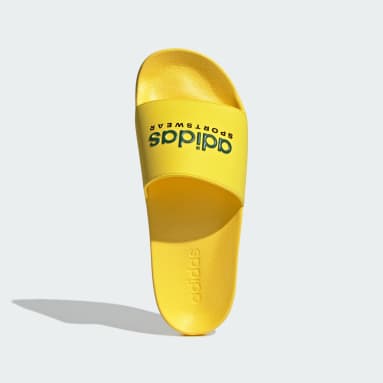 Adidas neon yellow slides hot sale