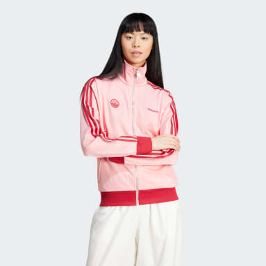 Mens pink adidas tracksuit top