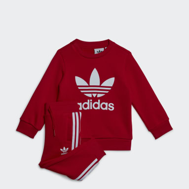 Deti Originals červená Súprava Crew Sweatshirt