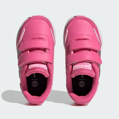 Kids Running Pink VS Switch 3 Lifestyle Running Hook and Loop Strap Shoes