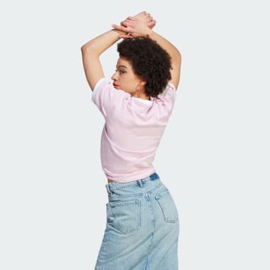 Frauen Originals adicolor Classics 3-Streifen T-Shirt Rosa