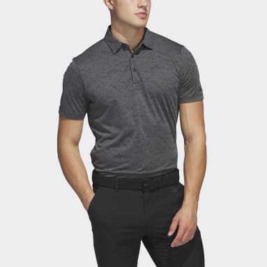 Men Golf Grey Textured Jacquard Golf Polo Shirt