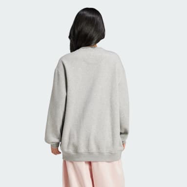 Essentials Fleece Long Oversized Crew Sweatshirt