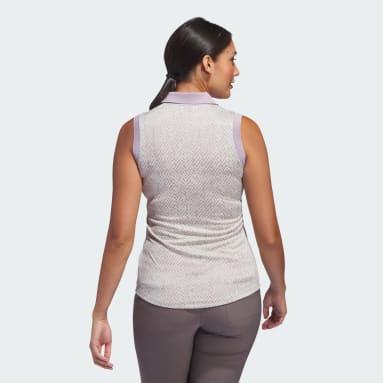 Women Golf Purple Ultimate365 Jacquard Sleeveless Polo Shirt