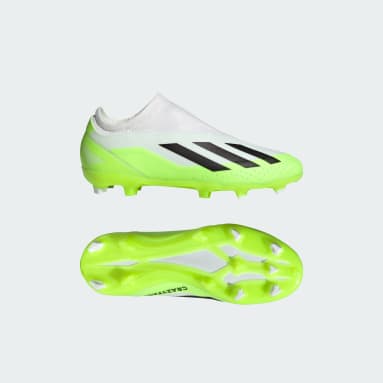 Kids Football White X Crazyfast.3 Laceless Firm Ground Boots