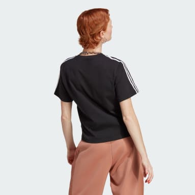 ผู้หญิง Originals สีดำ เสื้อยืดพิมพ์ลาย