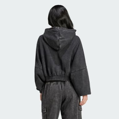 Acid-Wash Crop Hoodie