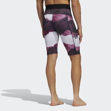 Men Yoga Black Earth Graphic Fitted Yoga Shorts