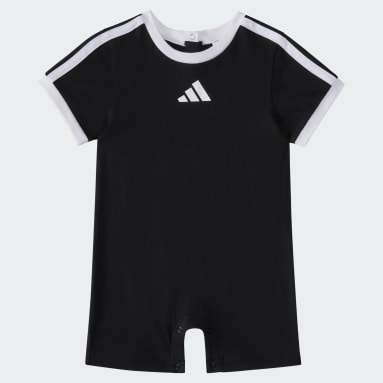 Short Sleeve 3-Stripes Logo Romper