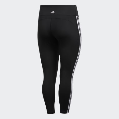 Women Training Black Believe This 3-Stripes 7/8 Tights (Plus Size)