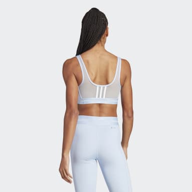 adidas Training - Aeroknit - Brassière de sport à maintien léger avec bande  griffée - Rouge