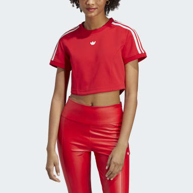 Camiseta roja adidas mujer on sale