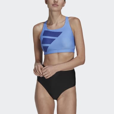 Parte de Cima de Biquíni Azul Mulher Natação