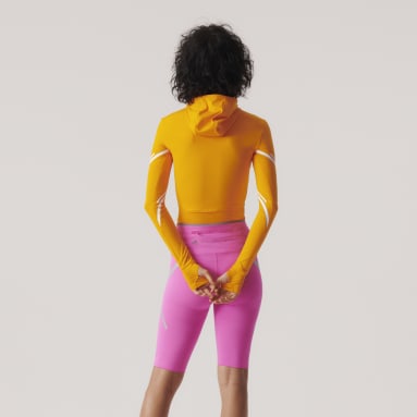 Campera Deportiva Manga Larga con Capucha TruePace adidas by Stella McCartney Naranja Mujer adidas by Stella McCartney