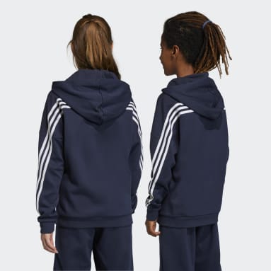 Chaqueta con capucha Future Icons 3 bandas Azul Niño Sportswear