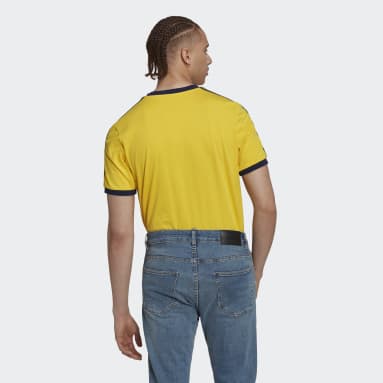 Männer Fußball Schweden 3-Streifen T-Shirt Gelb
