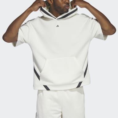 Men's Basketball White adidas Basketball Select Short Sleeve Hoodie