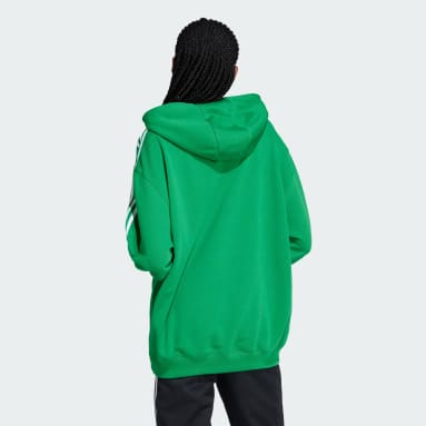 Bluza z kapturem Adicolor 3-Stripes Oversized Zielony