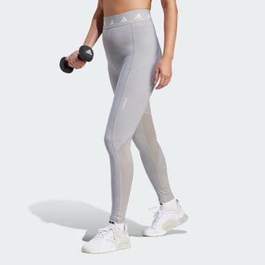 Women Gym & Training Grey Techfit Stash Pocket Full-Length Leggings