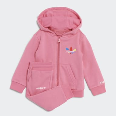 Kids Originals Pink Adicolor Full-Zip Hoodie Set