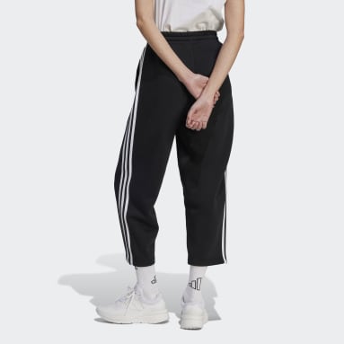 Women Sportswear Black Essentials 3-Stripes Open Hem Fleece Pants