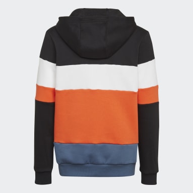 Youth 8-16 Years Sportswear Black Colorblock Fleece Hoodie