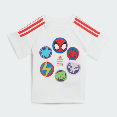Kids Sportswear White adidas x Marvel Spider-Man Tee and Shorts Set