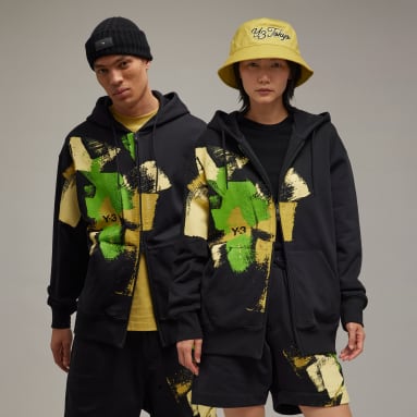 Veste à capuche graphique entièrement zippée Y-3 noir Y-3