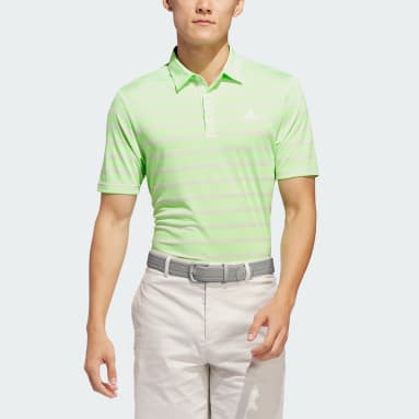 Men Golf Green Two-Color Striped Polo Shirt