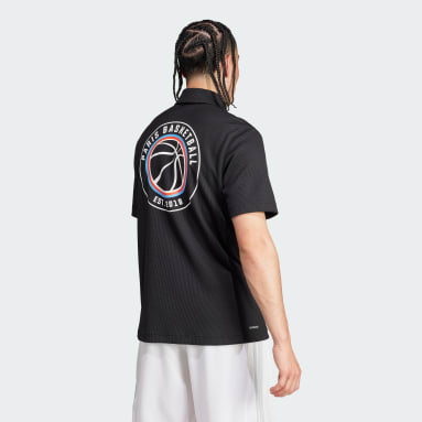 Männer Basketball Paris Basketball Warm-Up Shooter AEROREADY Hemd Schwarz