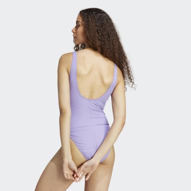 Women's Originals Purple Adicolor Rib Swimsuit
