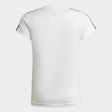 Mädchen Sportswear Designed 2 Move 3-Streifen T-Shirt Weiß