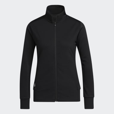 Women's Golf Black Textured Full-Zip Jacket