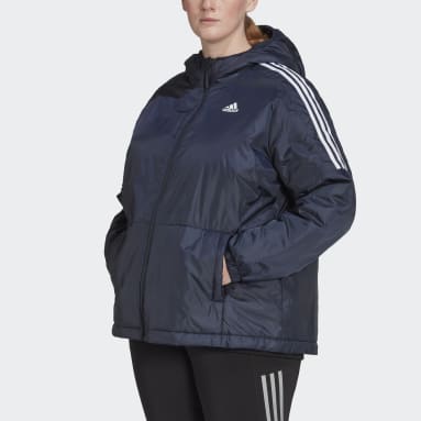 Dam Sportswear Blå Essentials Insulated Hooded Jacket (Plus Size)