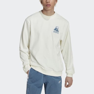남성 Lifestyle White 어드벤쳐 윈터 크루넥 스웨트셔츠