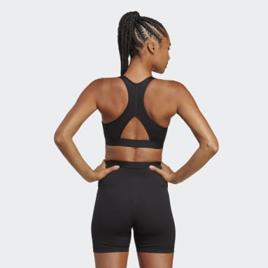 Top Médio Suporte Sports Club Preto Mulher Training