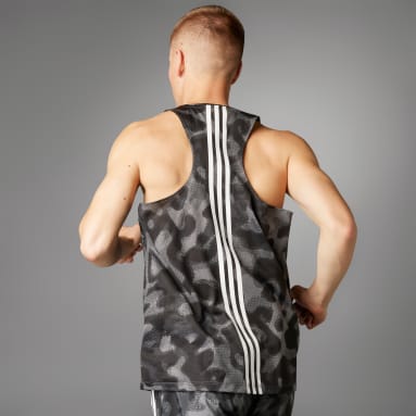 Adidas Men's RUNNING TANK TOP SINGLET Black Size XL HL3938