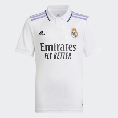 เด็กผู้ชาย ฟุตบอล สีขาว เสื้อฟุตบอลชุดเหย้า Real Madrid 22/23