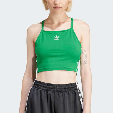 Women Originals Green Adicolor 3-Stripes Crop Top
