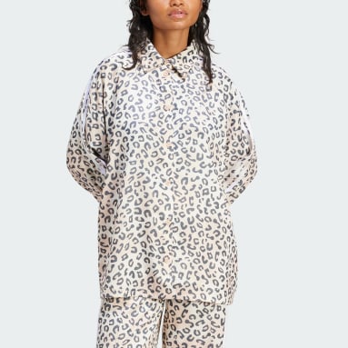 Dames Originals wit adidas Originals Leopard Luxe Overhemd
