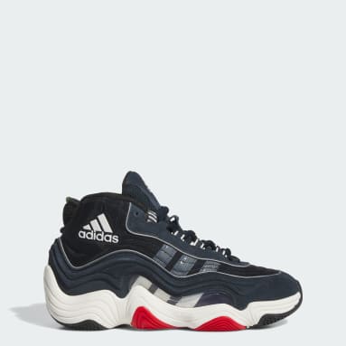 Black and blue adidas high tops deals