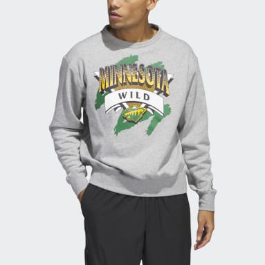 Men's Hockey Grey Wild Vintage Crew Sweatshirt