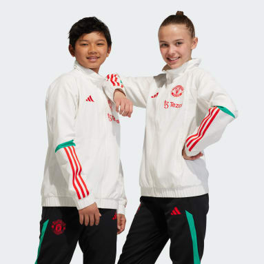 Kids Football White Manchester United Tiro 23 Presentation Jacket Juniors'